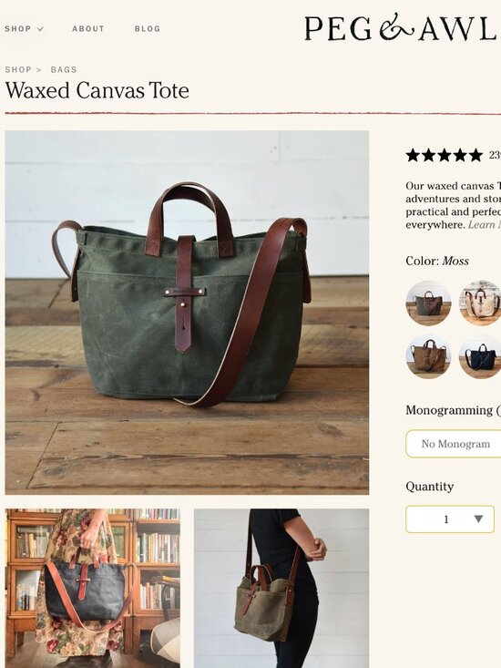 Peg & Awl Other - Peg & Awl EUC Regular Crossbody Tote in Moss Green